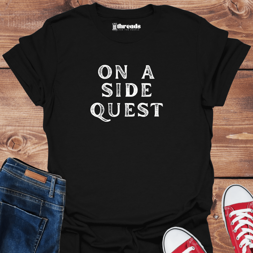 Black / S On A Side Quest - Unisex T-Shirt 14175009573385779577