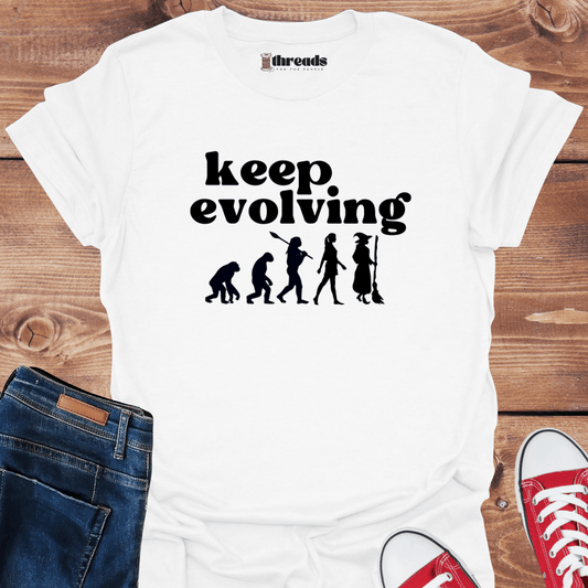 White / S Keep Evolving - Unisex T-Shirt 22576949561827917578